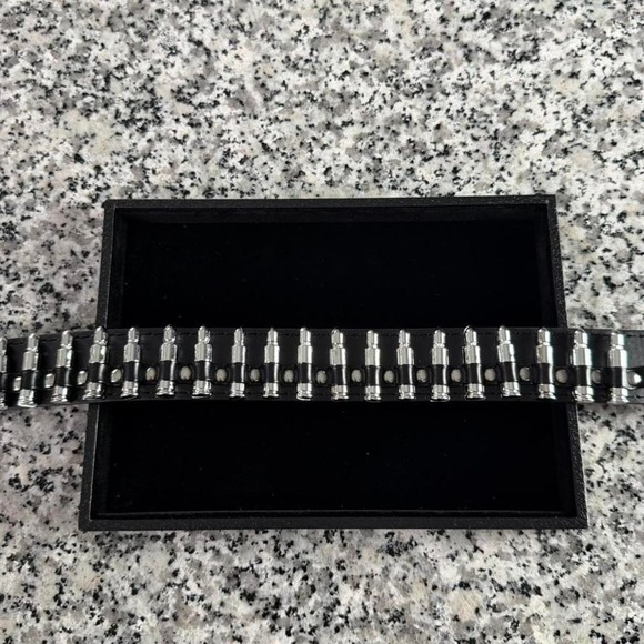 Silver Chrome Black Y2k Bullet Cyber Belt Brand New - Picture 2 of 5